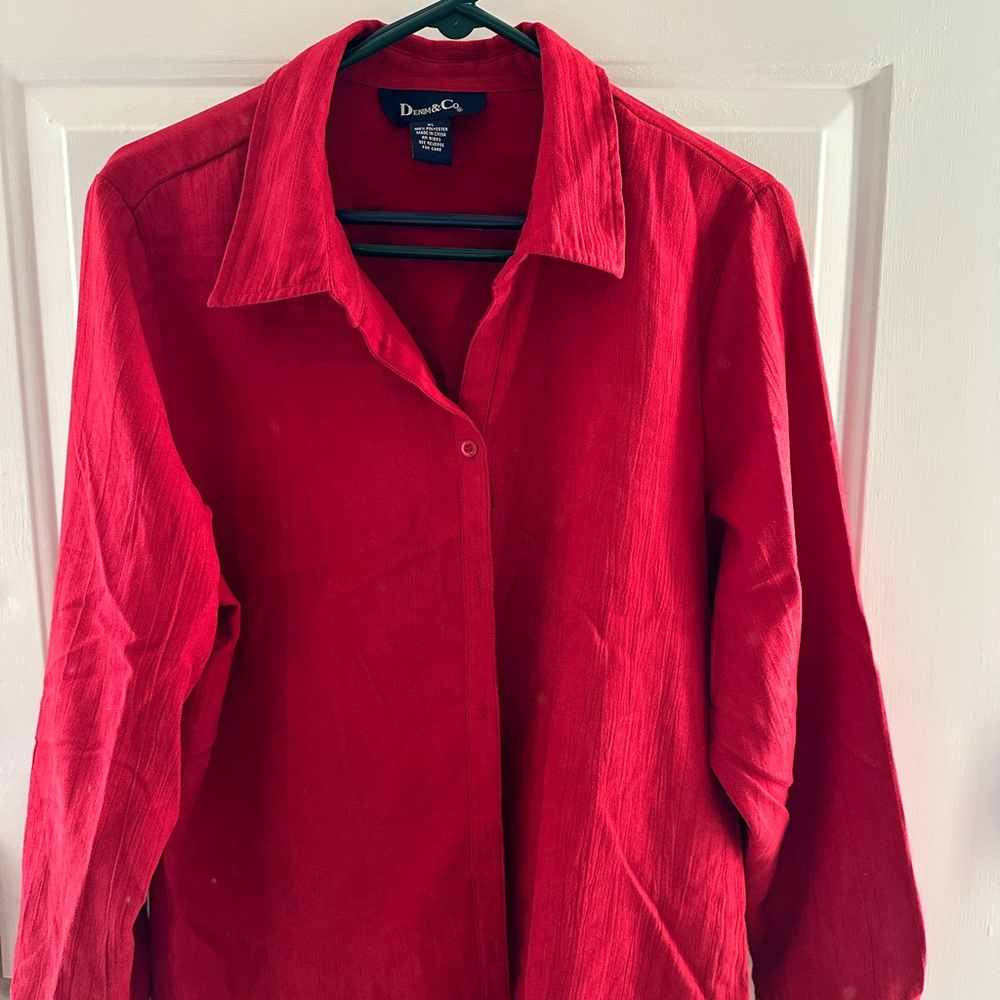 Denim&Co Classic Red Shirt